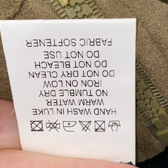 US Navy Faux Suede Full Zip Brownish Green Jacket - Picture 11 of 11